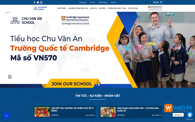 Mẫu thiết kế web trường học mới nhất